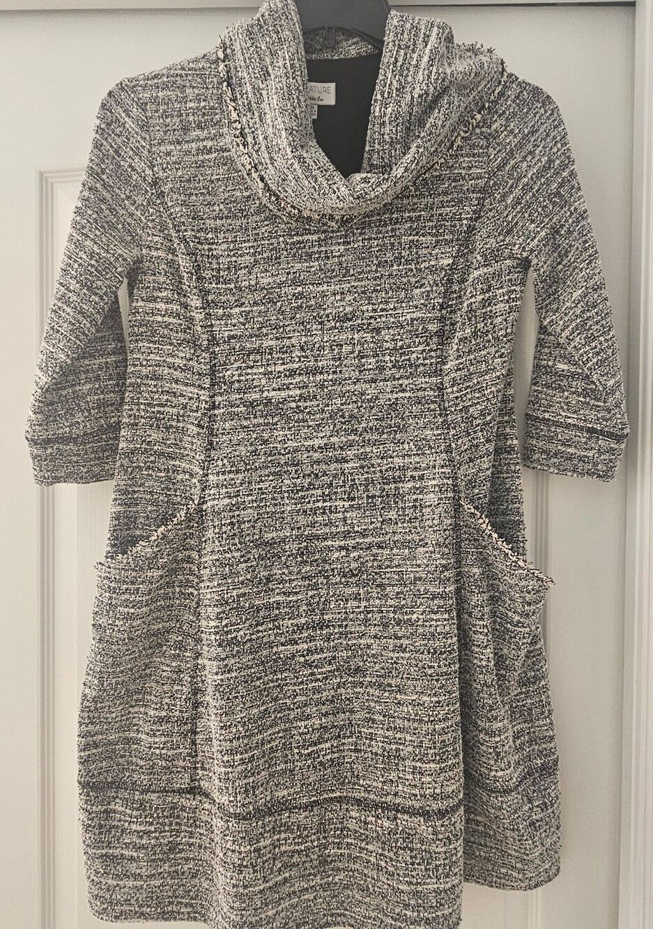 Signature by Robbie Bee Black and White Cowl Neck Sweater
